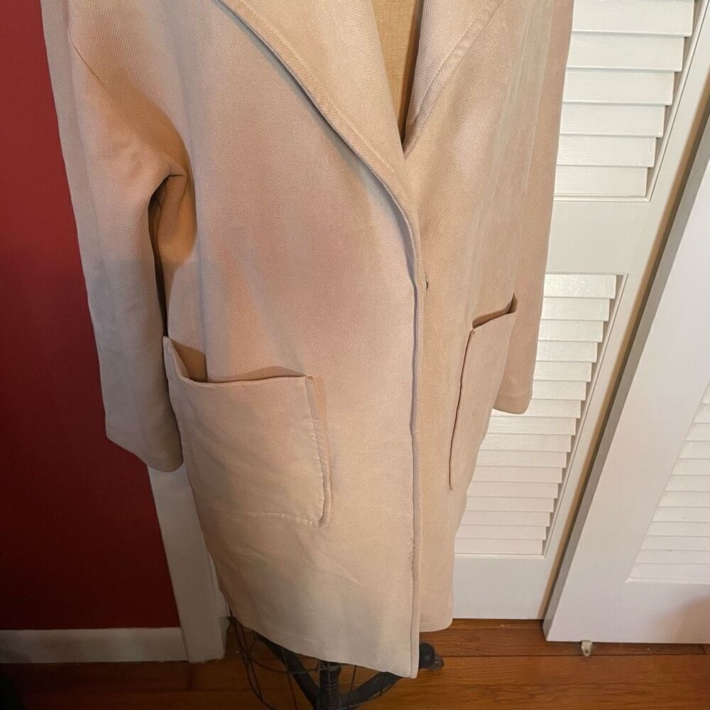 ZARA | tan/cream long coat M - Picture 3 of 11